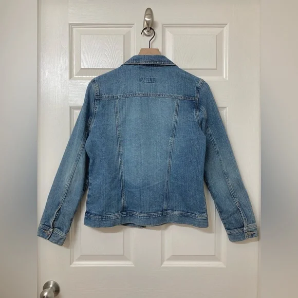 Old Navy Women’s Medium Wash Denim Jean Jacket Size Medium Trucker Classic Boho - Picture 5 of 8